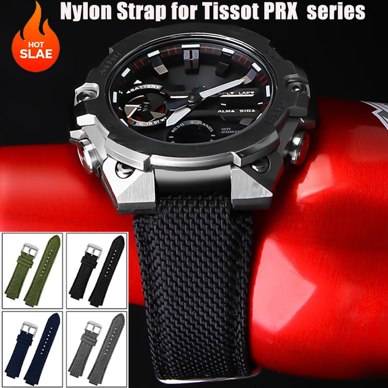 

12mm Nylon Strap for Tissot PRX SuperPlayer series Convex mouth Sport Strap for men's Wristband Bracelet Watchband accessories