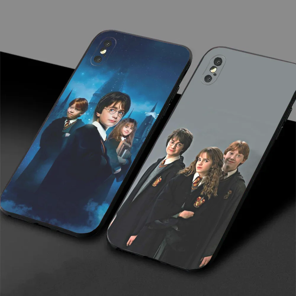 Cartoon Magic P-Potter Phone Case For Samsung S24,23,22,30,21,10,9,Ultra,Plus,Lite,FE,5G Black Soft Case