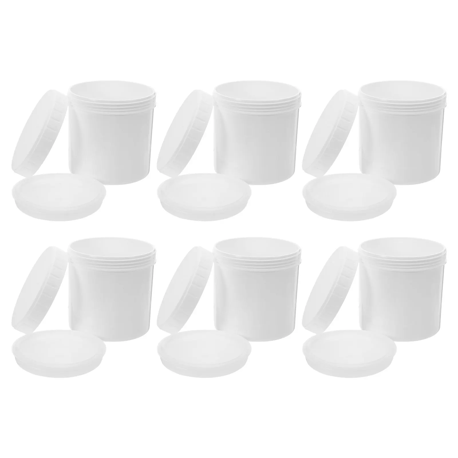 6Pcs Food Grade Airtight Plastic Storage Jars 300Ml Wide Mouth Screw Top Containers with Lids for Protein Powder Coffee Beans