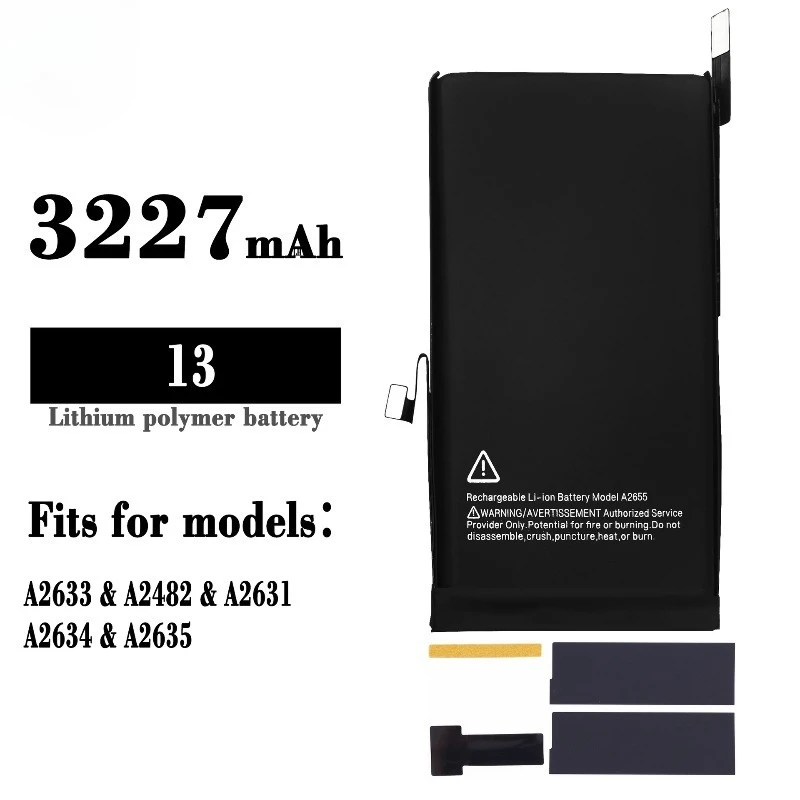 

A2633/A2482/A2631 for IPhone 13 Mobile Phone Battery High Quality High Capacity Replacement Bateria Grade A Cell with Tools