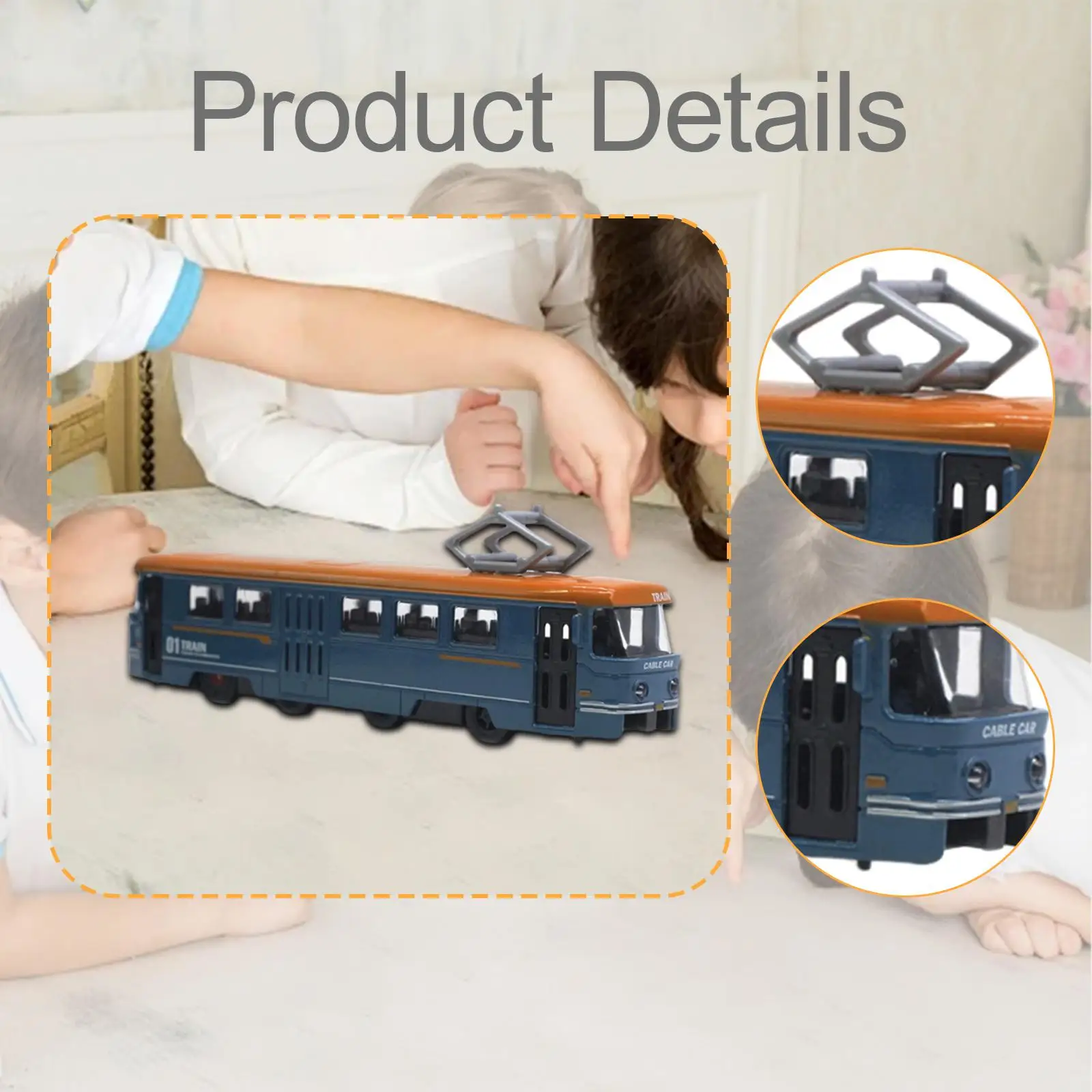 Modello di tram classico in scala 1:90 da collezione di oggetti regalo per veicoli da collezione