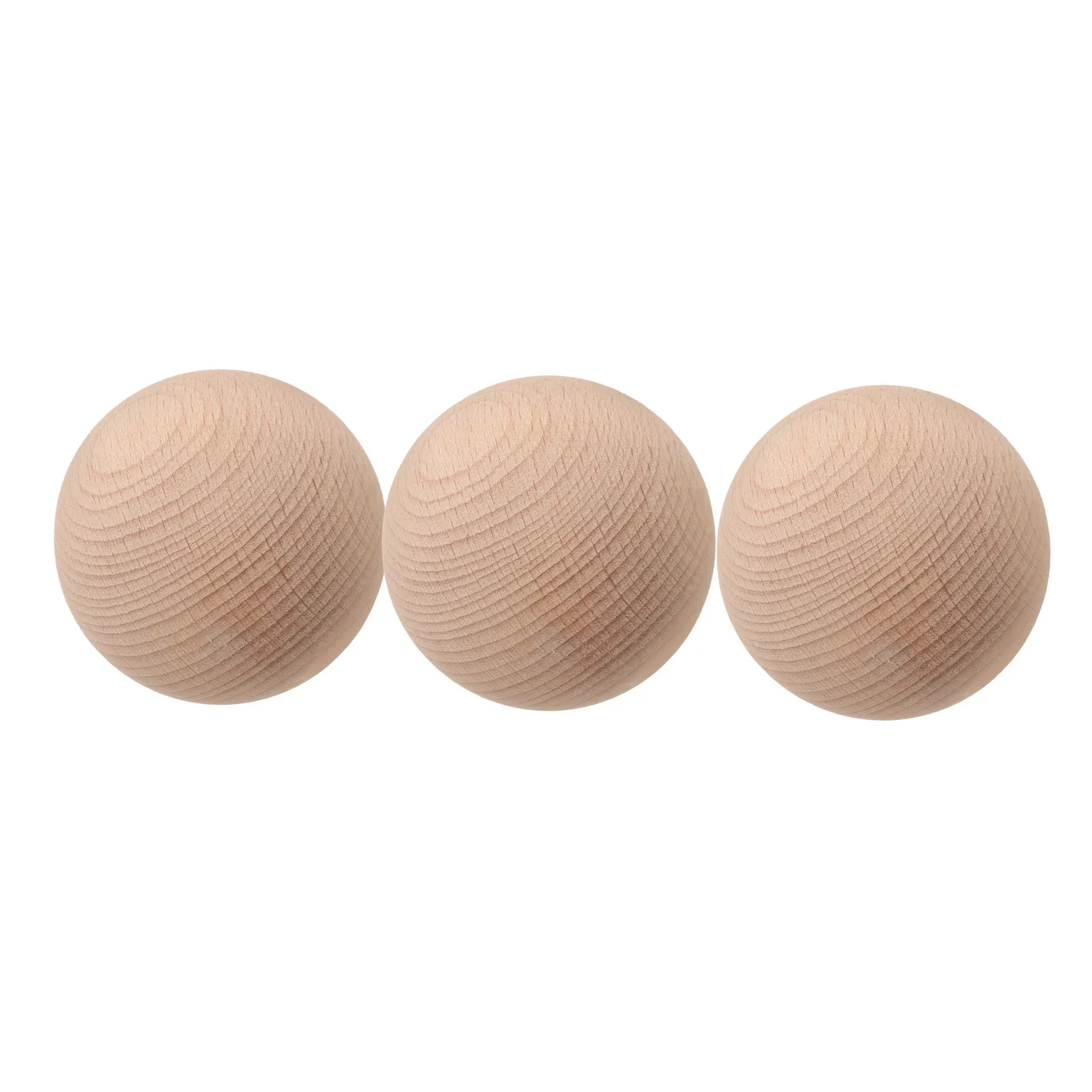 3 Pcs Mini Wooden Ball Crafting and Painting Balls Croquet Round Replacement for Lawn