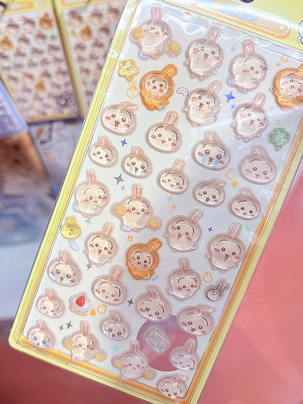 3D Schattige 1/4 stuks Kristalstickers Chiikawa Usagi Telefoonhoesje Decoratie Nagel DIY Decoratieve Stickers voor Notebook Laptop Waterdicht