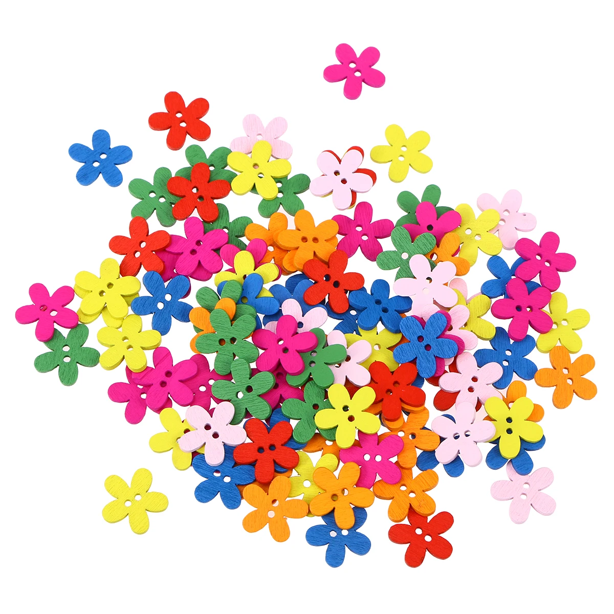 

100 Pcs Wooden Snaps Craft Mixed Wood Plum Buttons Pattern Buttons Projects Sewing Knitting Scrapbook Making