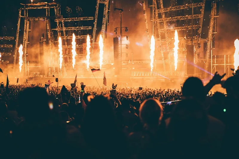 Fire in the crowd.