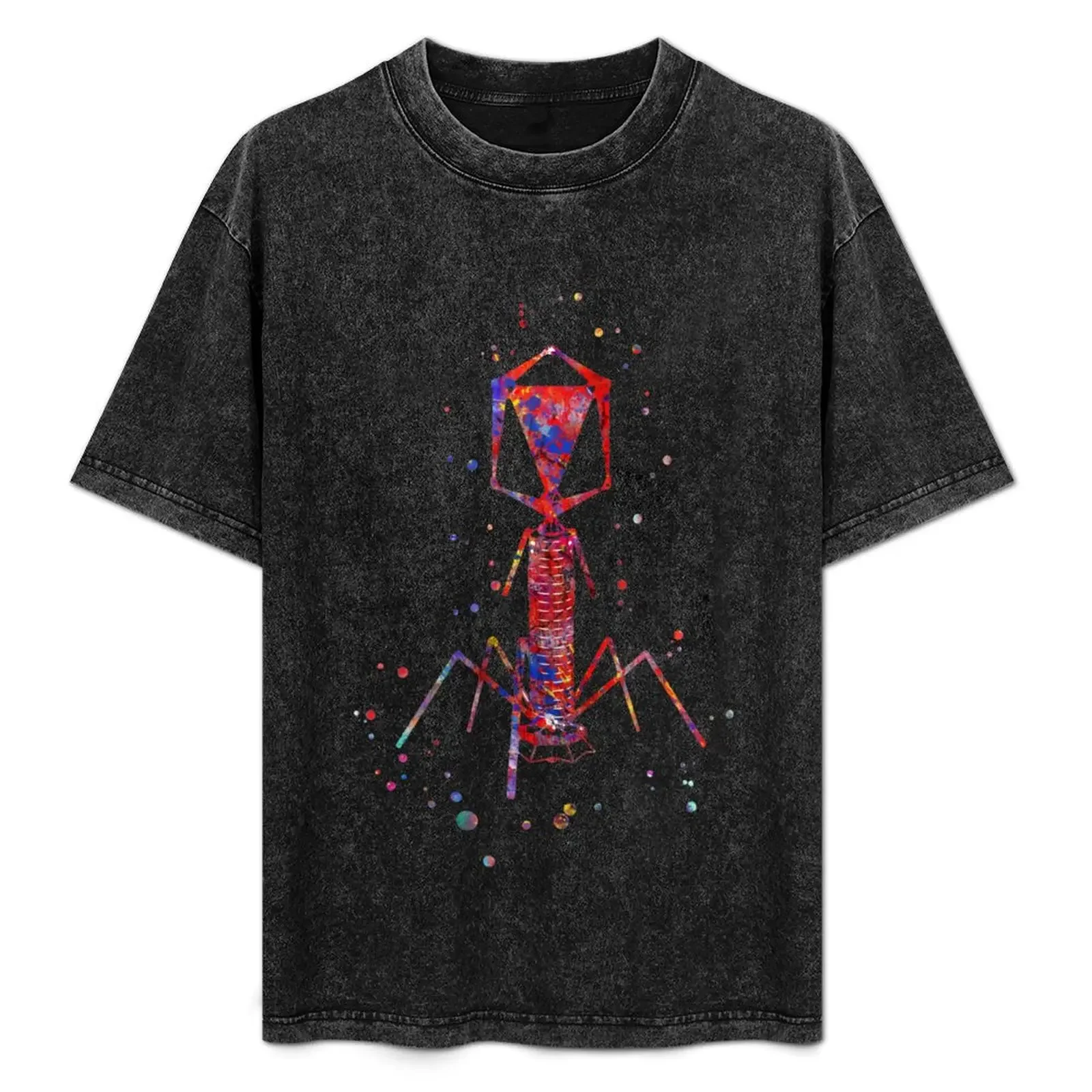 Bacteriophage virus, watercolor bacteriophage, biotech art, medical art T-Shirt sports fans plus size clothes tshirts for men