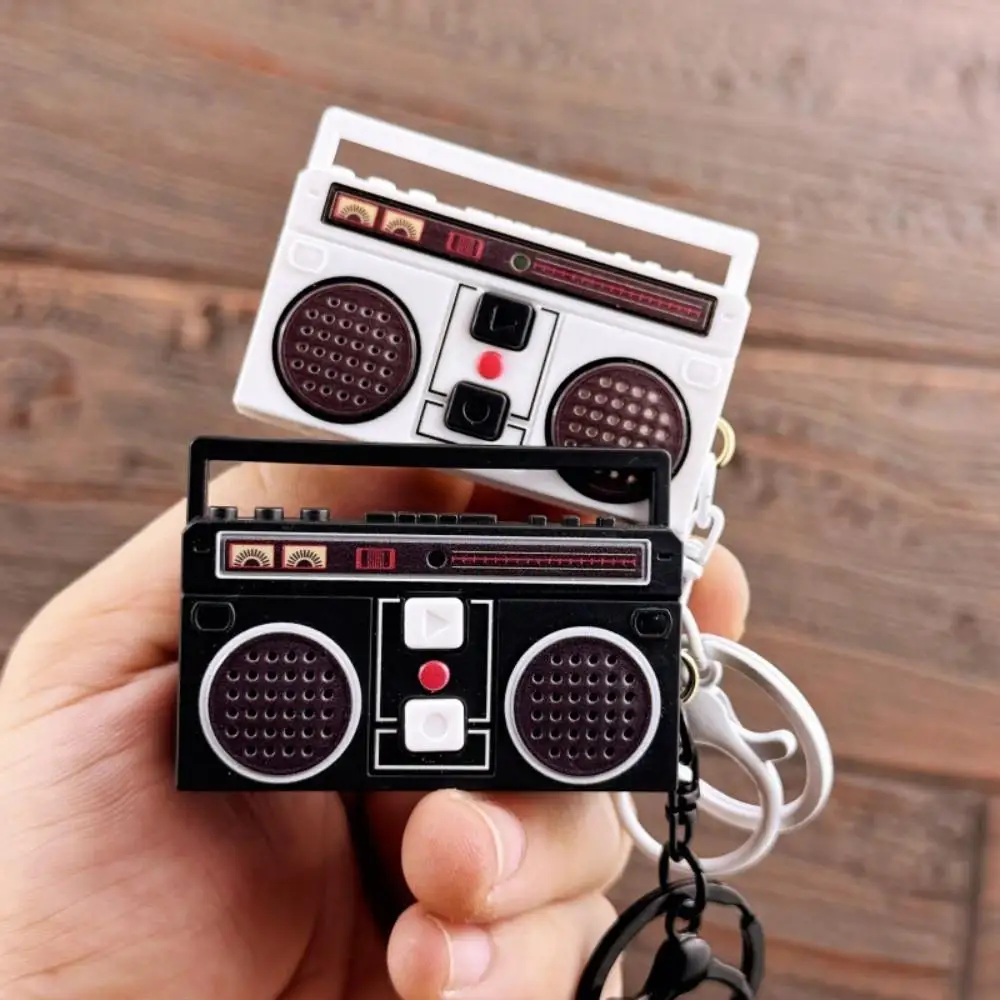Retro Nostalgic Mini Radio Recorder Keychain Nostalgic Vintage Mini Retro Radio That Can Record Classical Funny Bag Ornaments image 3