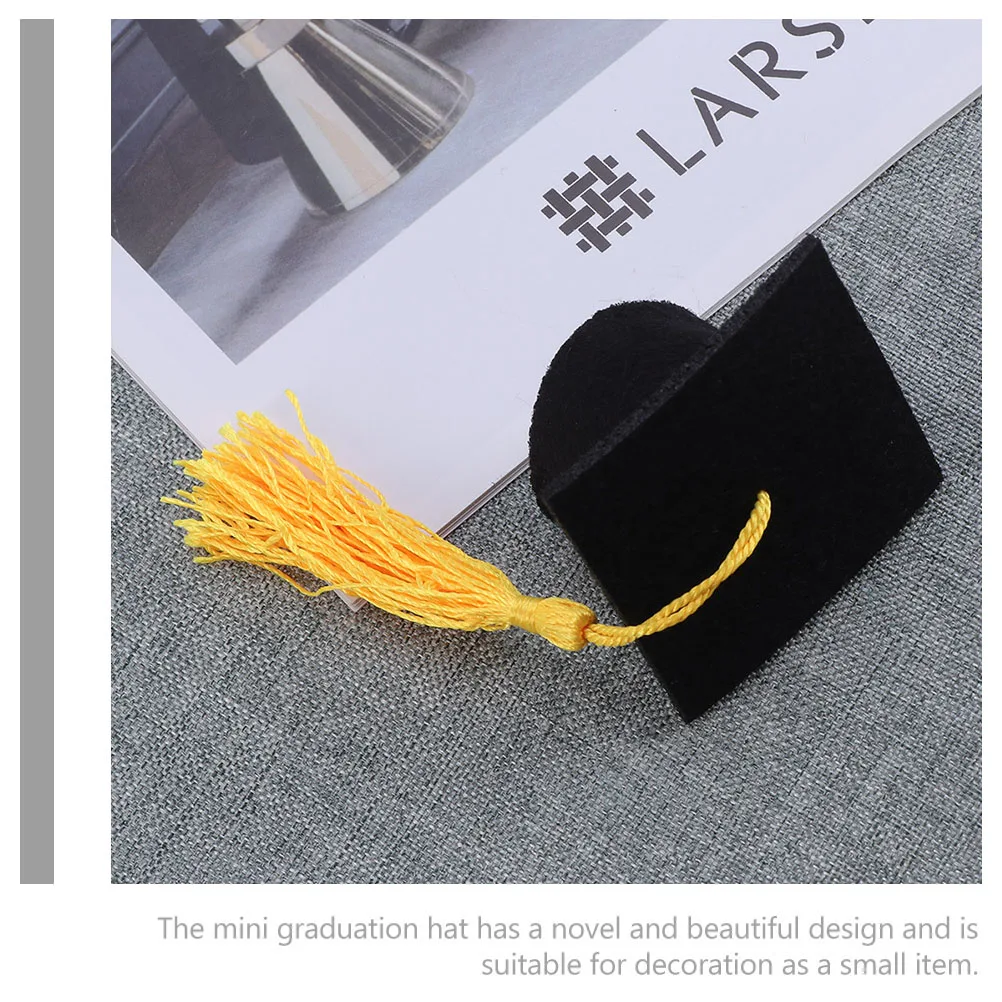 

10 Pcs Mini Doctor Hat Graduation Bottle Topper Cap Cover Black Tassel Decor Beverage Caps Party Supplies Novel Design Eye