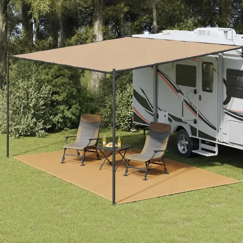 Tapis de camping respirant 3 × 6 m en PEHD – sable