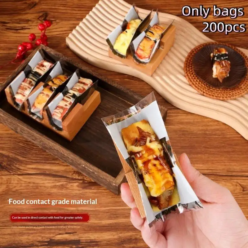Sushi Roll Packaging Sheet Film Japanese Style Food Grade: 200pcs Plastic Easy Tear Display Convenience Bag
