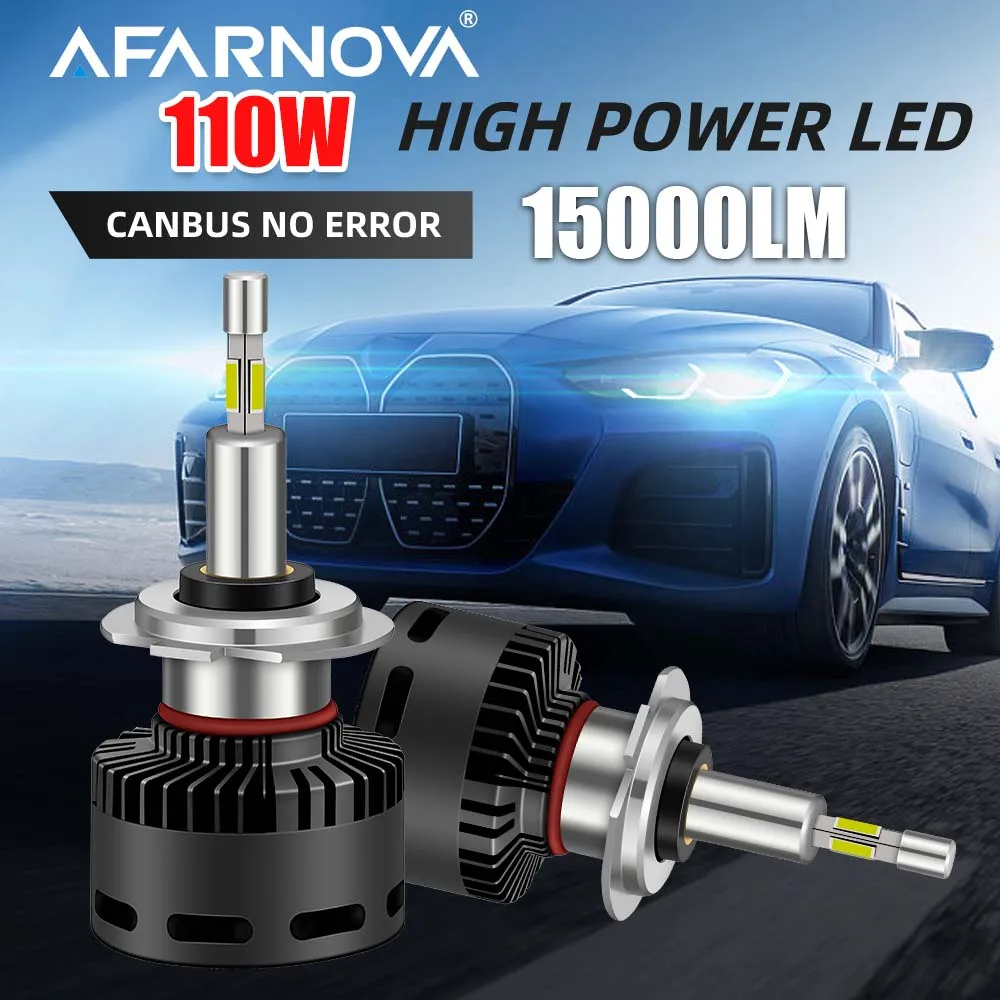 H7 LED Headlight 110W CANBUS 360 for Projector Lenses 15000LM H11 H1 H4 LED H8 Bulbs HB3 9005 HB4 9006 Hir2 9012 Fog Light 6000K