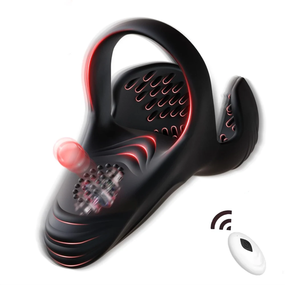 Vibrating Cock Ring Penis Ring Vibrator with 10 Vibrations Remote Control Male Sex Toy for Testicle Stimulator Adult Toy for Men