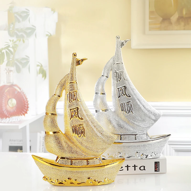 

Gold-plated Smooth Sailing Love Swan Ceramic Ornaments Home Bookcase Cabinet Figurines Crafts Display Office Bar Sculpture Decor