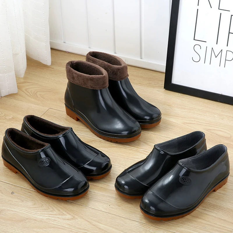 Men's Rain Boots Low Cut Camouflage Anti-wear Waterproof Work Boots Rubber Sole Anti-slip Acid And Alkali Resistant Shoes