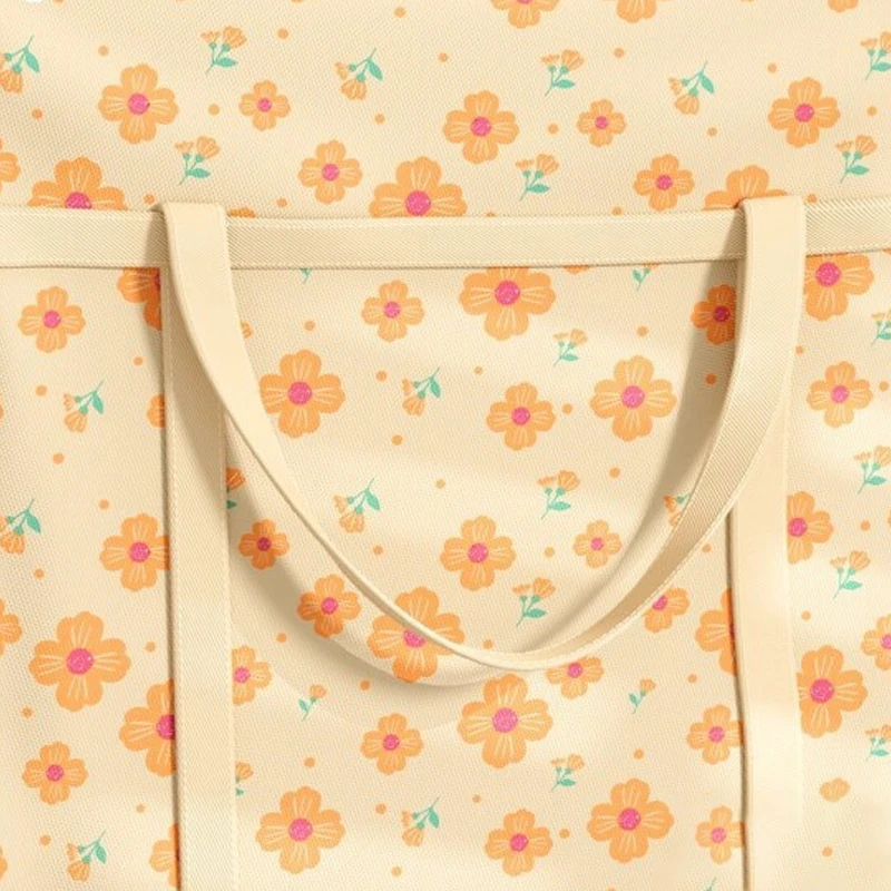 Hot Sale Large Capacity Floral Pattern Tote Bag For Home Use, Luggage, Moving, Dormitory, And Clothing Storage.