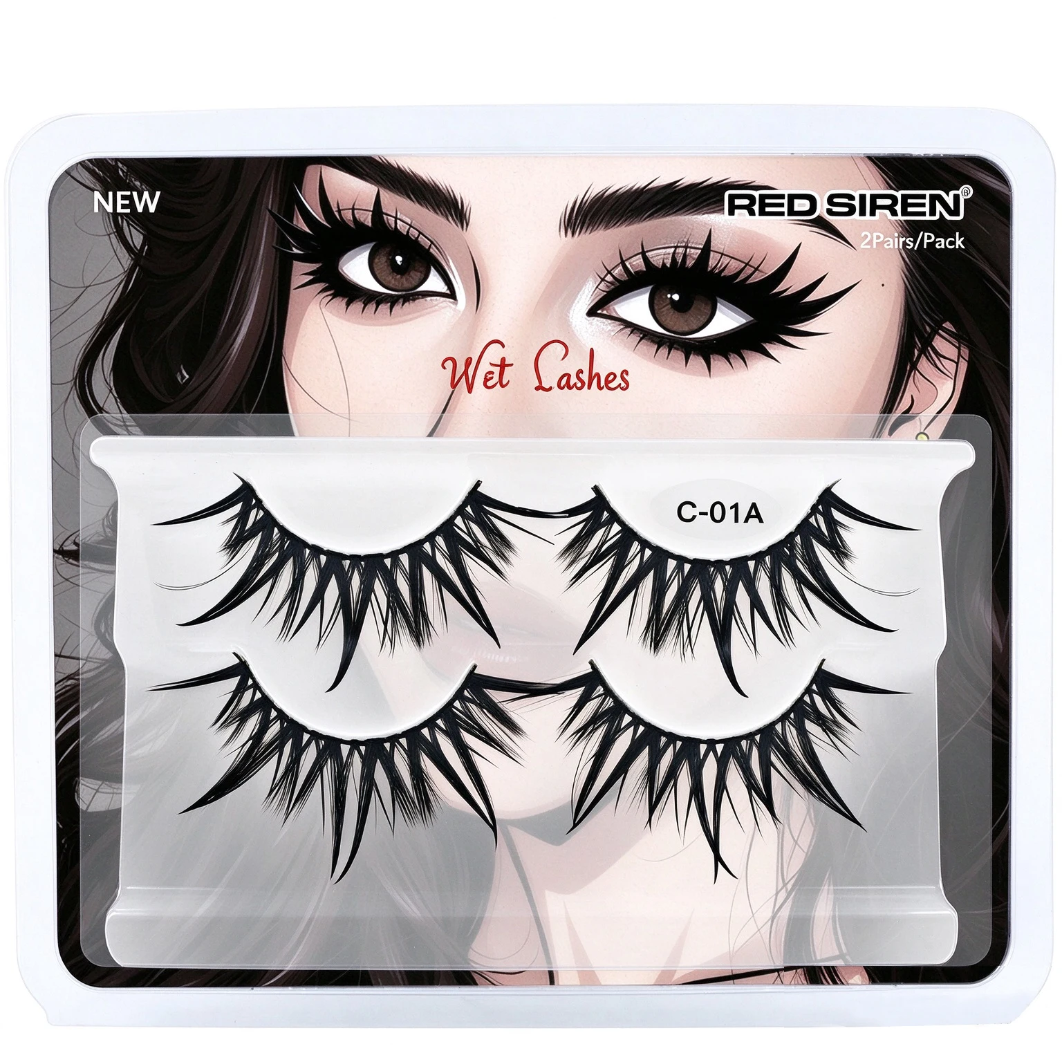 Cosplay Falsche Wimpern 2 Paare/paket Nass Streifen Wimpern Mit Spikes Neue Frau Make-Up Manga Wimpern – Detail 2