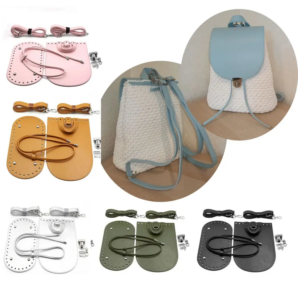 Conjunto de bolsa de couro artesanal para mulheres, bolsas de tecido, alça de ombro, pacote de hardware, acessórios para bolsas, DIY, mochila