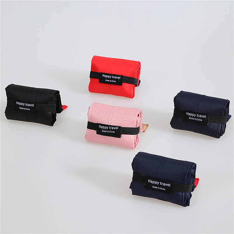 Borse per la spesa riutilizzabili in nylon Borsa a tracolla pieghevole portatile ecologica di grandi dimensioni Borsa a mano Borsa per la spesa pieghevole