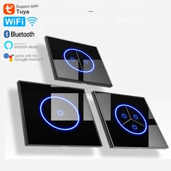 Interruptor inteligente con WiFi para el hogar, panel de pared de vidrio táctil de la UE, Control de vida inteligente, funciona con Alexa y Google Home, Tuya