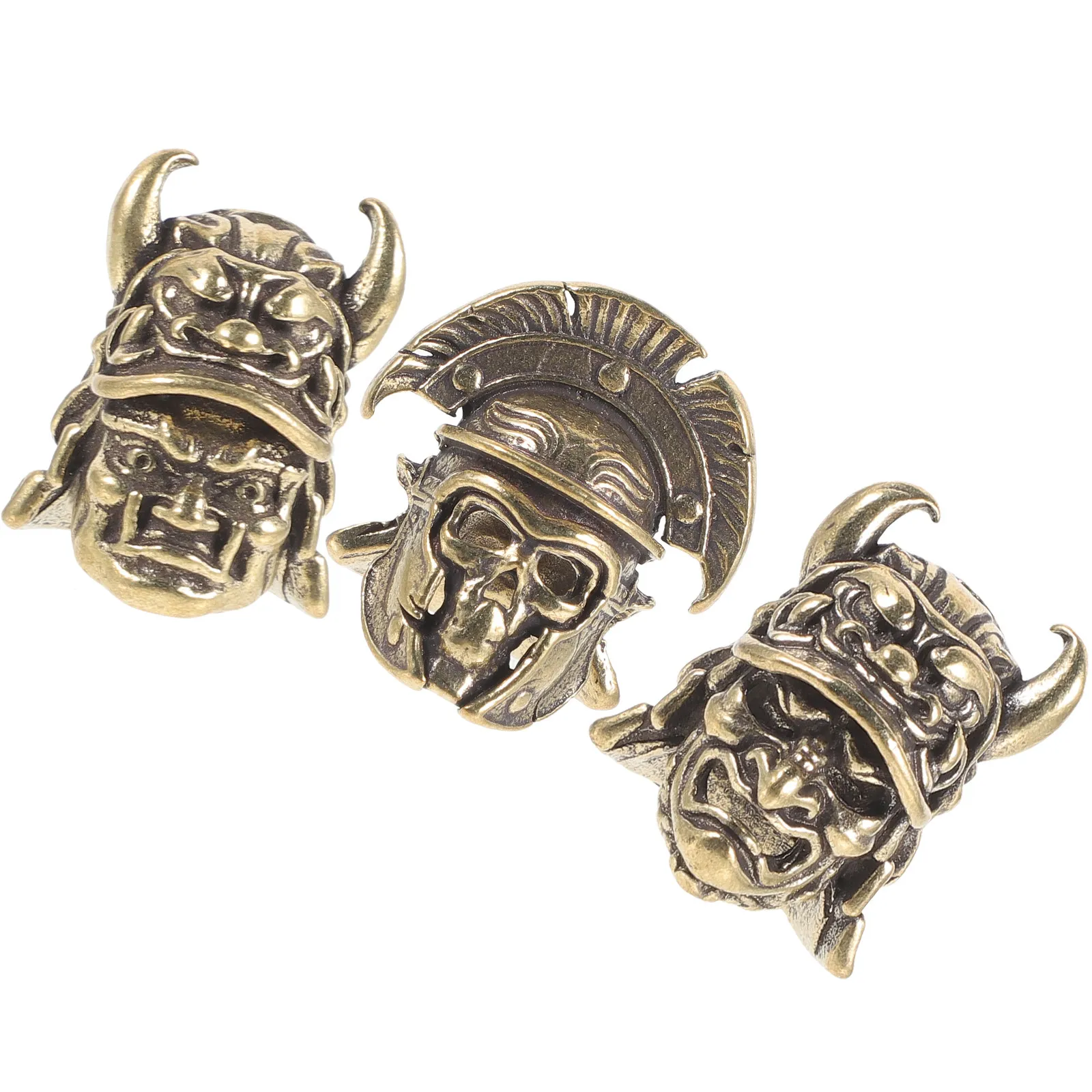 

3Pcs Vintage Brass Samurai Pendant DIY Keychain Charm Decorative Keychain Pendant Bag Ornament Creative Hanging Charm