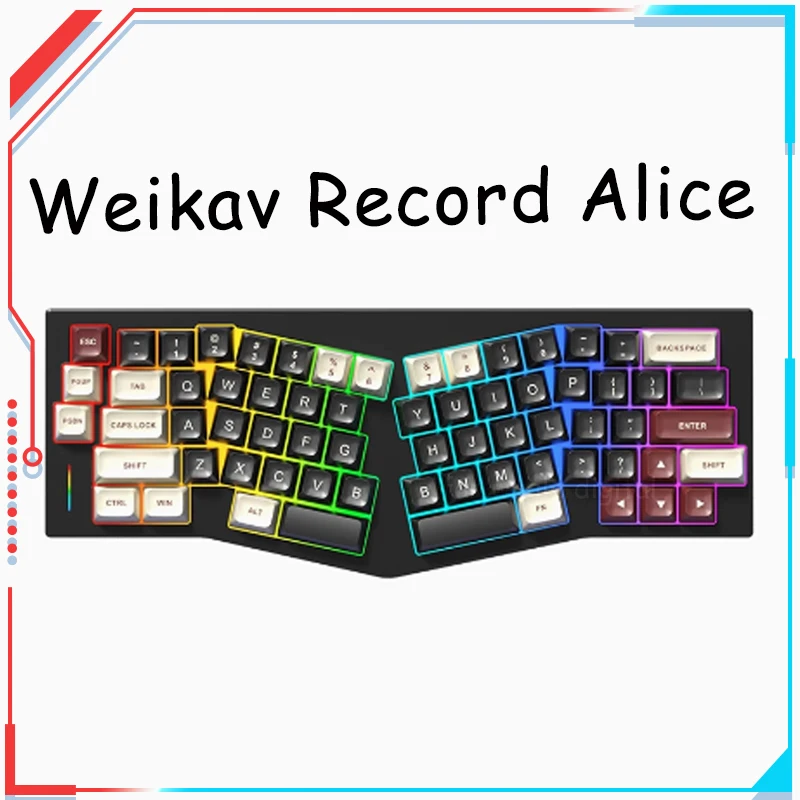 

Weikav Keyboard Aluminium Kit Alice Rgb Hotswap Gaming Customized Dynamic Mechanical Keyboard Ergonomic Win Office Gifts