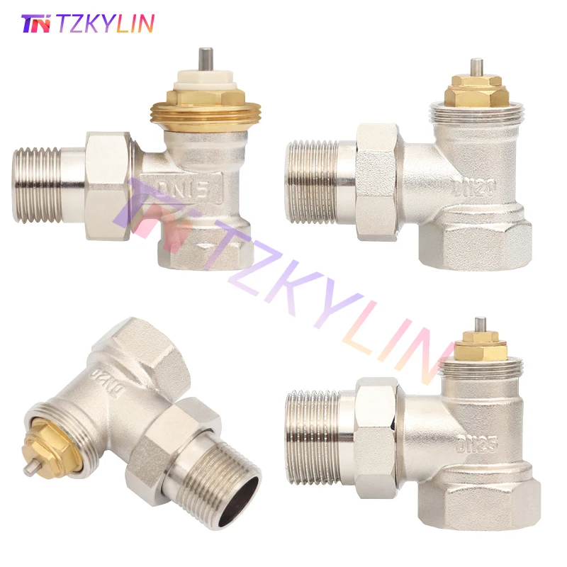 

DN15/DN20/DN25 (1/2" 3/4" 1") Angle Type Brass Radiator Valve for HVAC Systems Temperature Control Valv