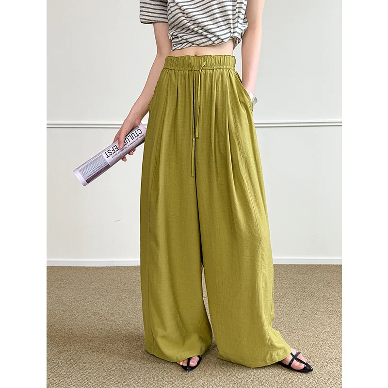

Summer New Elastic High-waisted Wide-leg Linen Trousers for Women