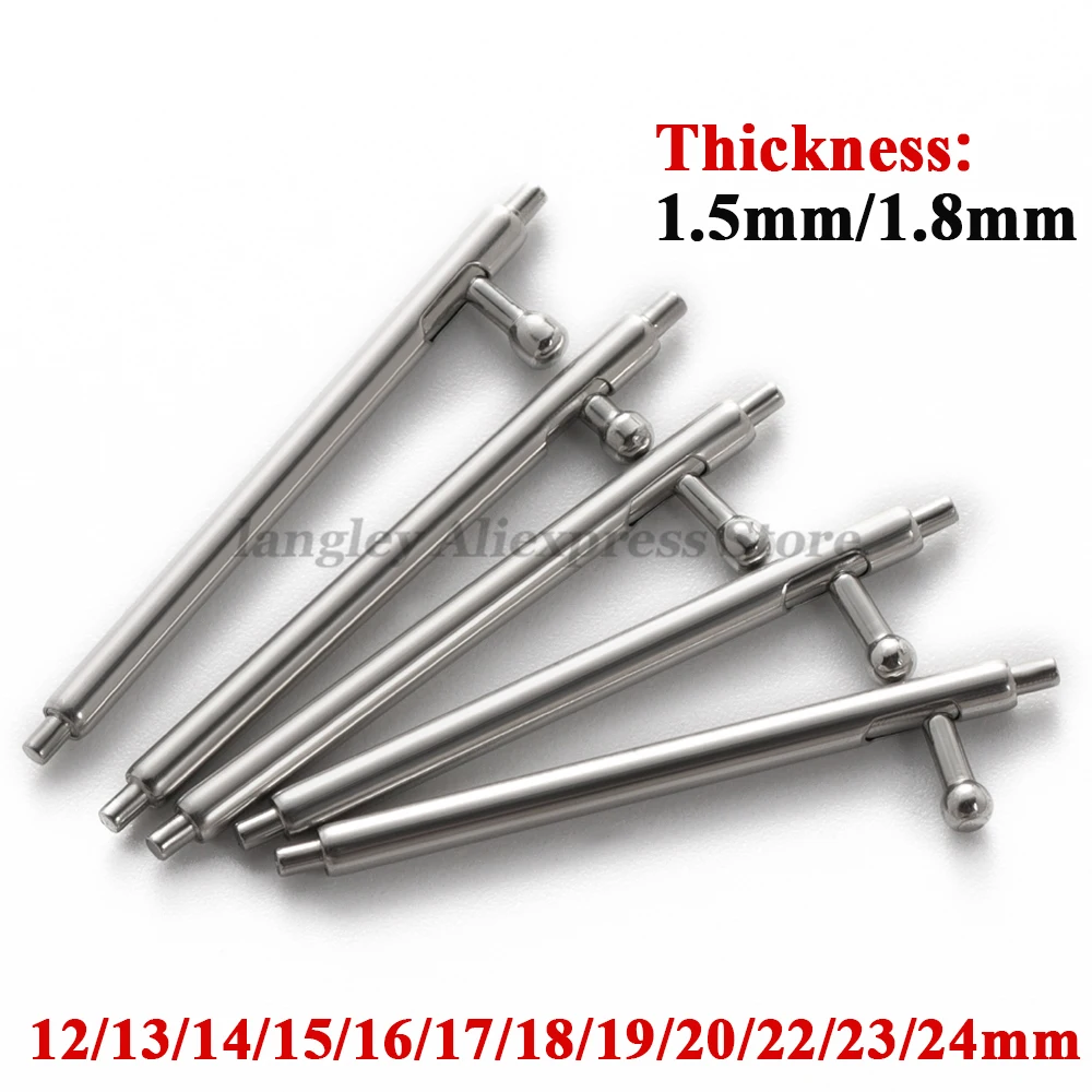 �y�Z�[�����z20pcs Watch Band Spring Pins 1.5mm 1.8mm Thickness Metal Quick Release Spring Bars Diameter Link Pins 12/14/16/18/20/21/22/24mm