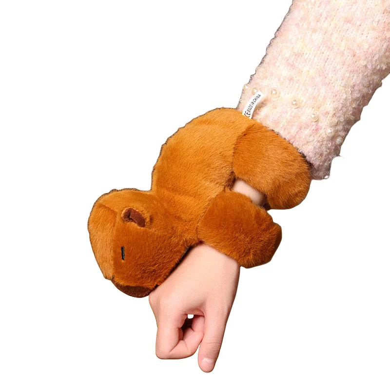 

25CM Lovely Creative Capybaras Snap Rings Interesting Toys Accompany Dolls Girls Kids Birthday Christmas Halloween Gift