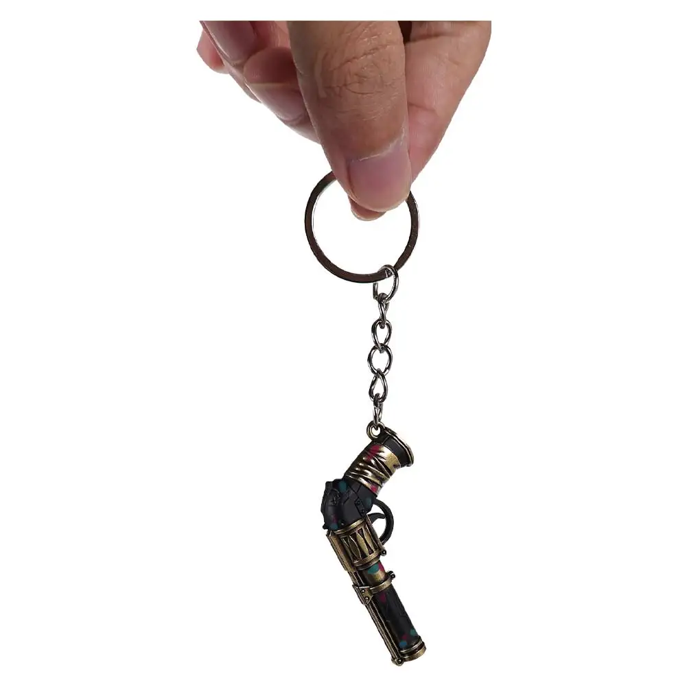 Arcane Season 2 Jinx Cosplay Pistol Pow-Pow Weapon Keychain Props Gifts Women Men Key Ring Pendants Accessories Customized