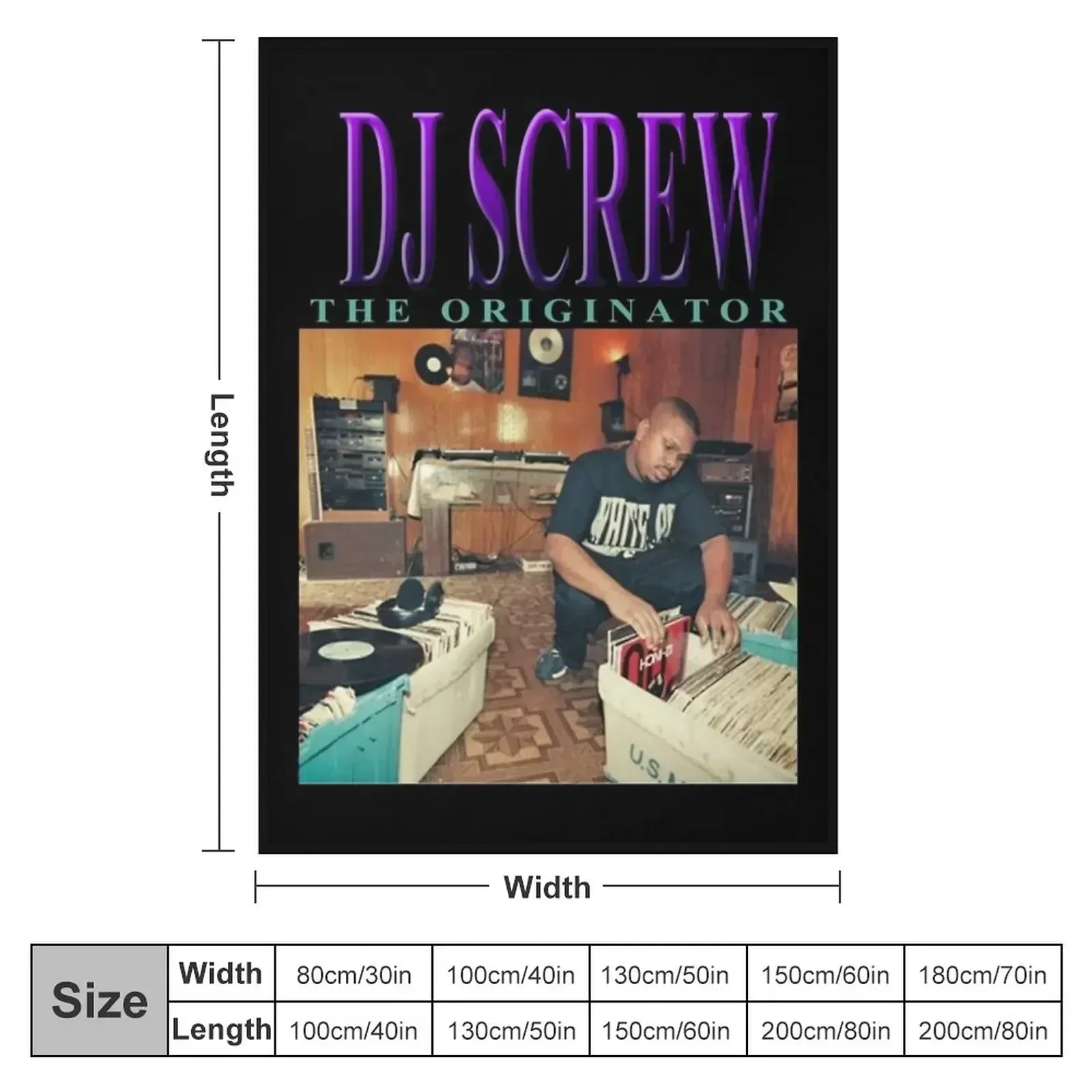DJ SCREW THE ORIGINATOR 90's TRIBUTE Throw Blanket couch cozy soft plush fuzzy picnic outdoor blanket