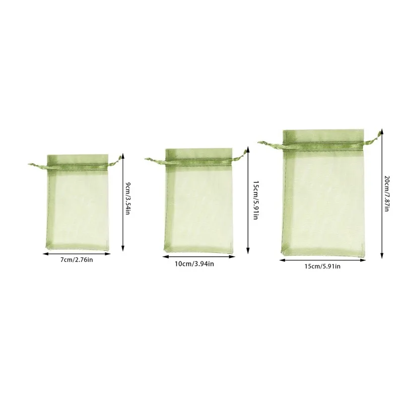50/100 PCS Drawstring Mesh Bags Bundle Mouth Organza Bag Candy Jewelry Packaging Wedding Party Gift Bag Garden Fruit Storage Bag