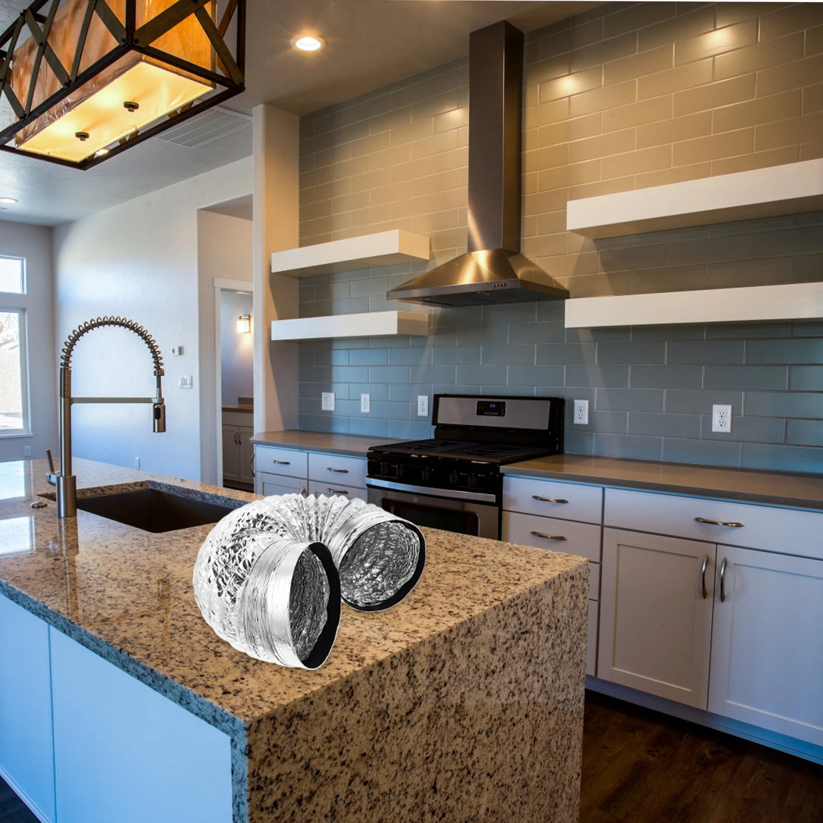

Aluminum Foil Telescopic Duct Double Layer Kitchen Exhaust Pipe Air Hose Range Hood Vent Flexible Dryer Machine Tube Facility