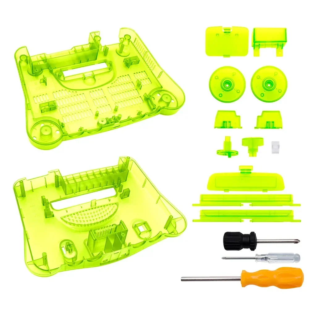 Vervangende plastic omhulsel, doorschijnende behuizing voor N64 Nintendo 64, vervangende behuizing, transparante dozen