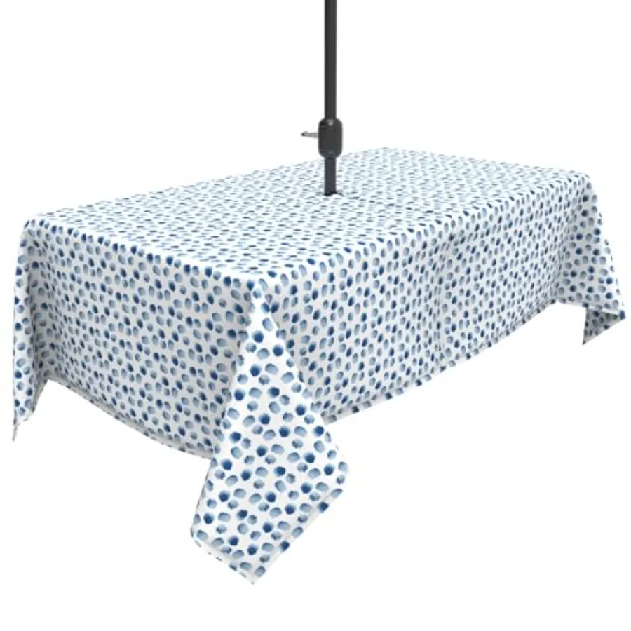 

Outdoor Tablecloth 60x84 inch Rectangle Table Cloth with Umbrella Hole and Zipper Patio Table Covers for Spring Summer Party Ba