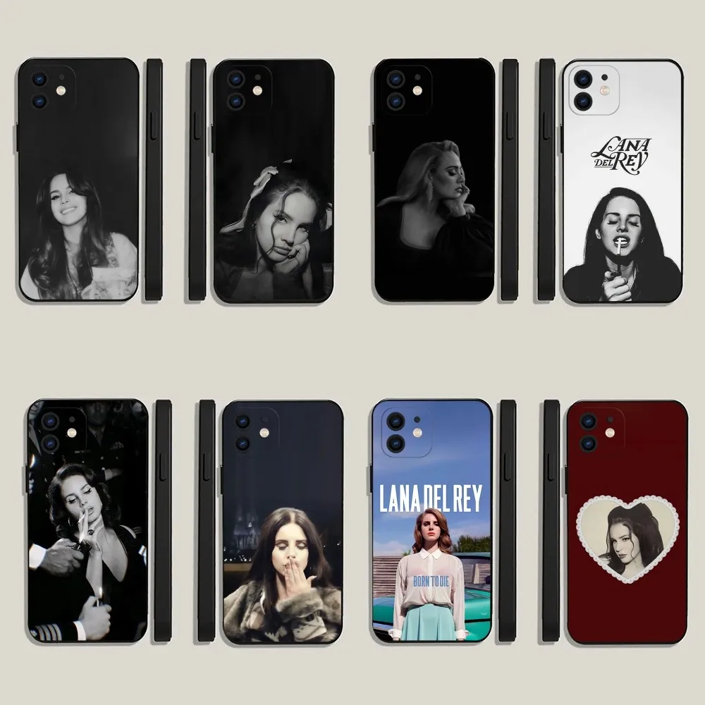 L-Lana Del Rey Singer Phone Case For iPhone 15,14,13,12,11,Plus,Pro Max,XS,X,XR,SE,Mini,8,7 Soft Silicone Black Cover