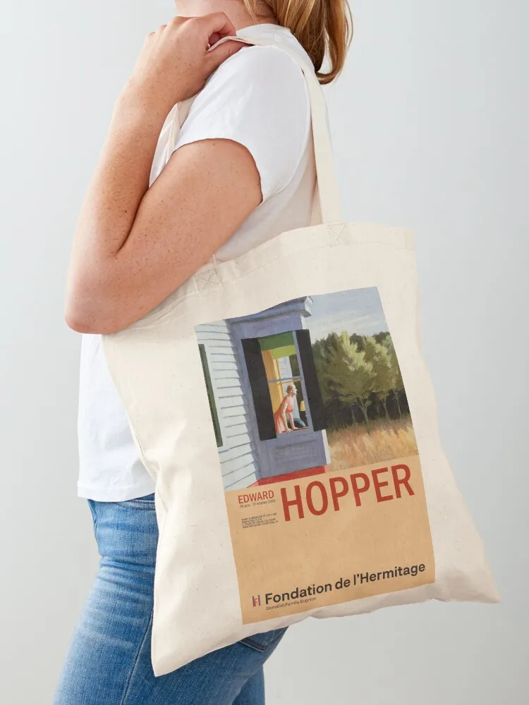 Edward Hopper - Cape Cod Morning - Minimalist Exhibition Art Poster Tote Bag custom canvas bag cute pouch bag
