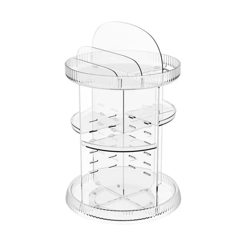 

360 Rotating Makeup Organizer 6 Layers Transparent Acrylic Bathroom Organizer 360 Degree Rotatable Large Capacity Make Up Displa