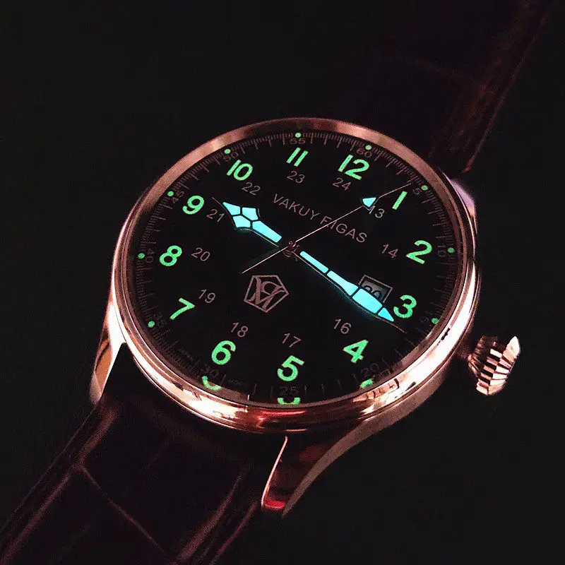 44MM Vakuy Automatic Mechanical Watch German Pilot Exquisite NH35