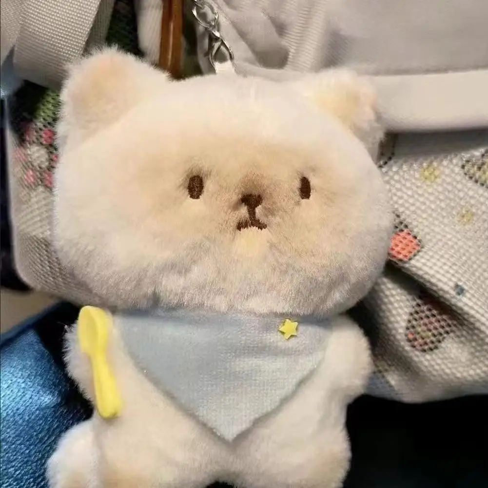 Siamese Cat Rabbit Plush Keychain Cute Cartoon Soft Stuffed Kawaii Bag Pendant Keyring Decoration Gift for Bag Decor
