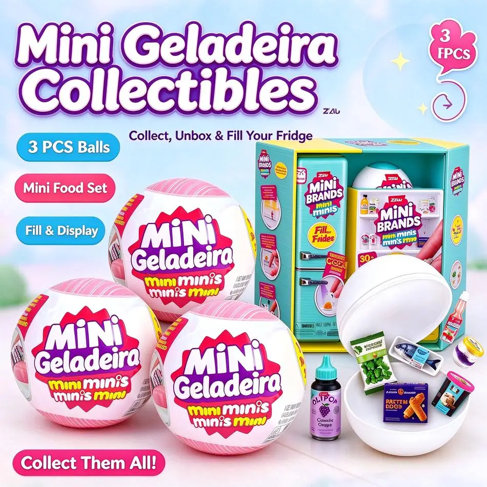 Mini Brands Fridge Ball Blind Box Mini Trinkets Series Shaped Collectible Toy Snack Drink Ornaments Rich Assortment Mixed Styles