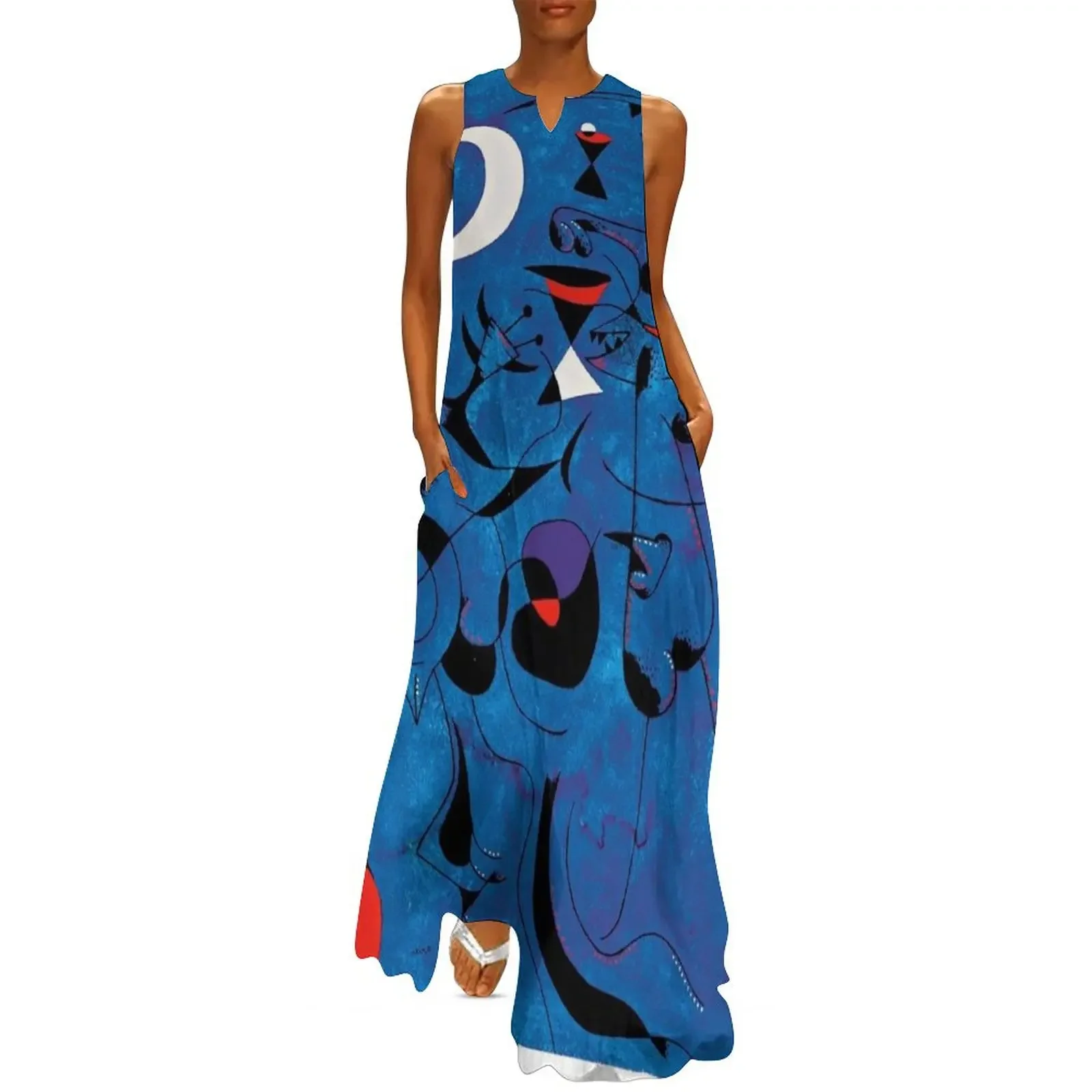 

Joan Miro Red Shapes on Blue Long Dress summer dresses ladies 2025 ceremony dresses evening dress woman Party dresses Dress