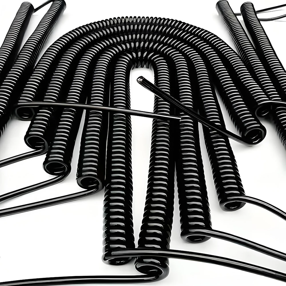 

8-жильный спиральный провод, 20awg, высокоэластичный выдвижной шнур питания, медный растягивающийся электрический кабель для повышения производительности