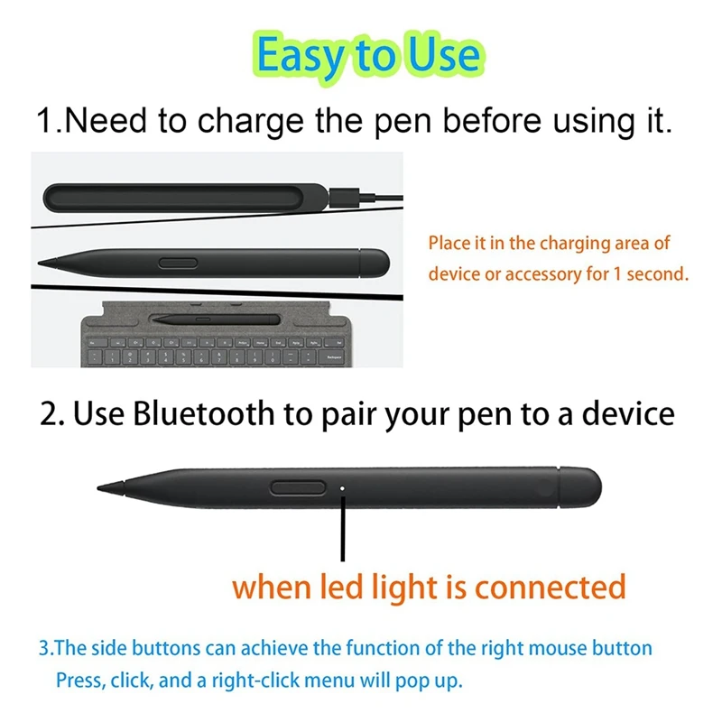 Slim Pen 2 Compatible For Microsoft Surface Pro 8 Pro 9 Pro X Pro 10, Stylus Pen, Pinpoint Accuracy & Real-Time Writing