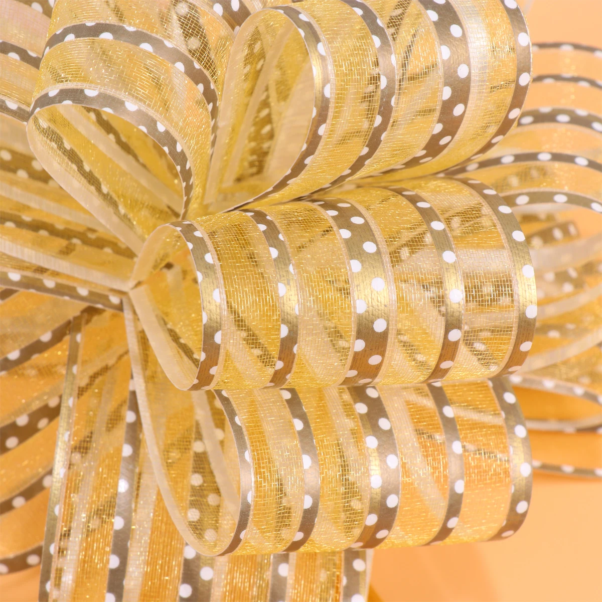 

10 Pcs Yarn Ball Flower Decorations Gold Pull Ceremony Bow Orange Bows Large Ribbon Christmas
