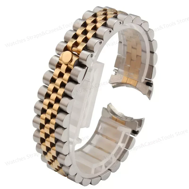 Stainless Steel Watchband Solid Arc Strap forJubilee Bracelet 13mm 17mm 20mm 21mm Luxury Watch Strap Men Women Wristbands