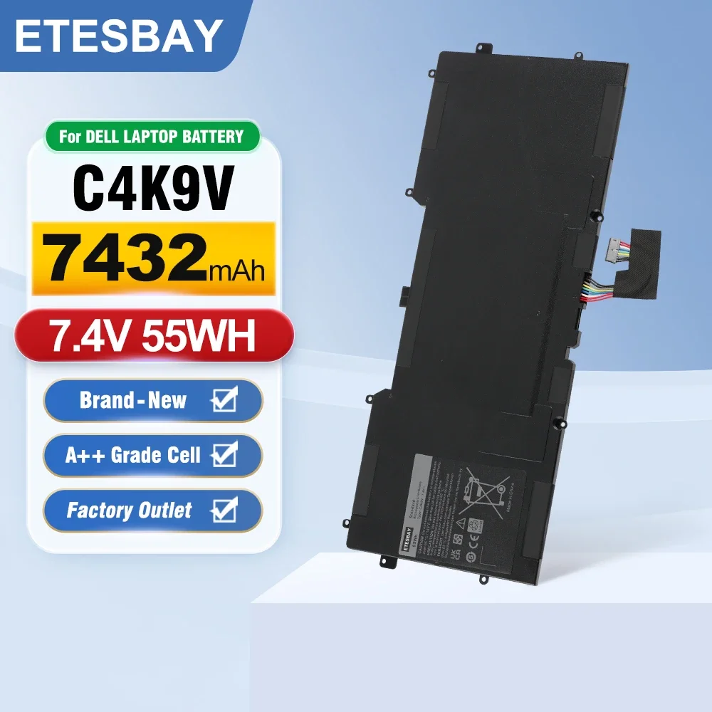 ETESBAY Y9N00 C4K9V Laptop Battery for DELL XPS13-L321X L322X  XPS12-L221X XPS 12-9Q23 9Q33 9333 3H76R 489XN 7.4V 55WH