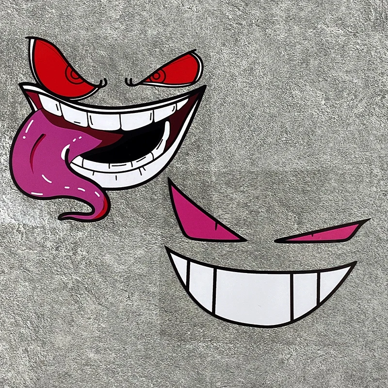 1PC Demon Smiling Face Creative Motorcycle Sticker Waterproof Motorbike Fuel Tank Helmet Electric Scooter Sunscreen Vinyl Decals image 4