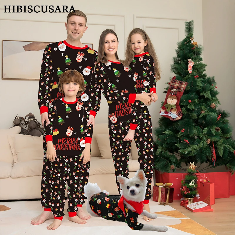 Family Pajama Matching Set Christmas Kids Mother Father Dog Pajamas Sets Xmas Baby Big Children Cotton Snug Fit Santa Claus