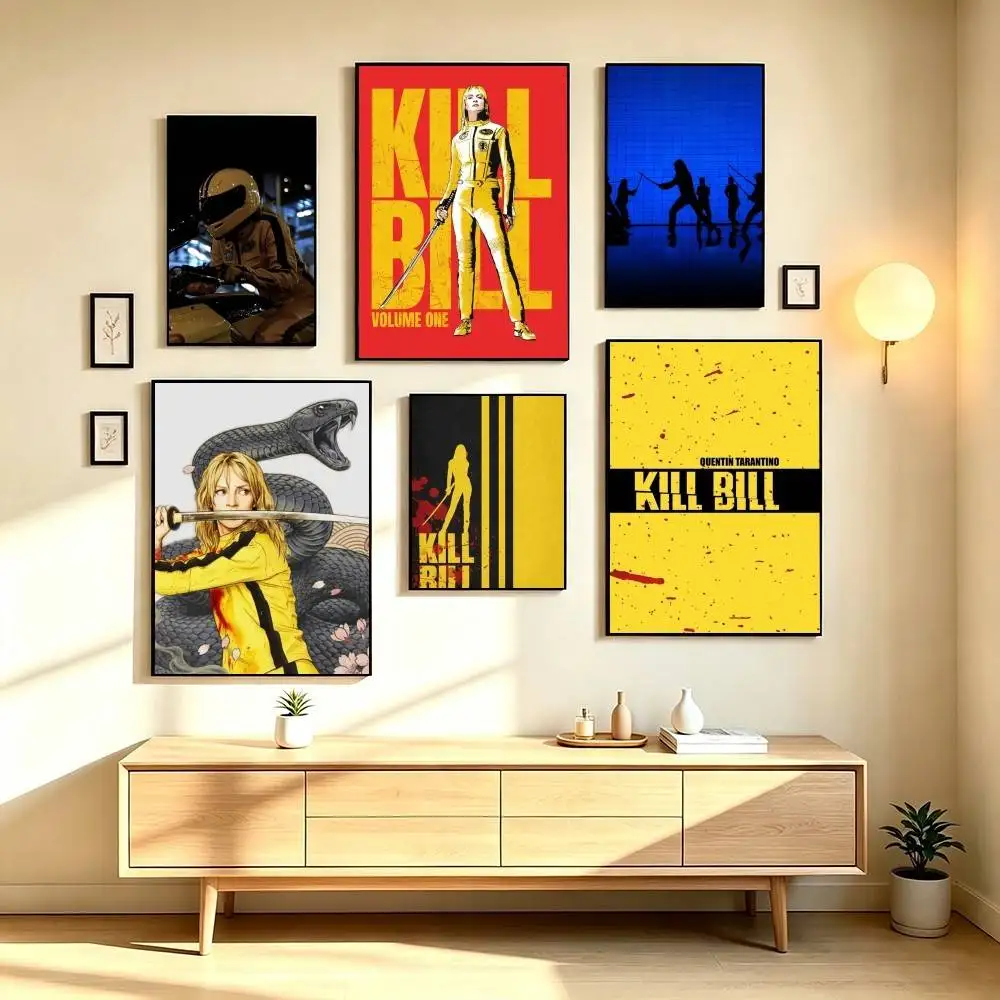 K-Kill Bill Action Movie  Poster Waterproof Wall Art Sticker For Bar Living Room Vintage Decor High Quality Print Gift